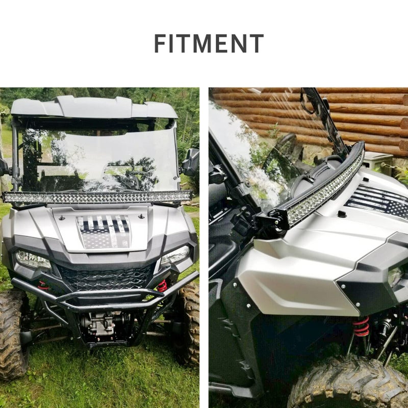 Wsays Front Side Pillar Upper Hood 50''-54'' LED Light Bar Mount Bracket Compatible with Honda Pioneer 700 1000 2014-2024 - Image 4